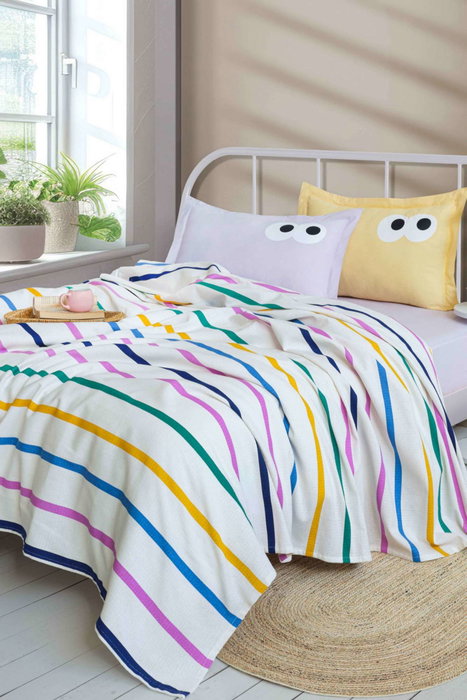 L'essentiel linge de maison Juego de Doble Piqué Amarillo y Lila